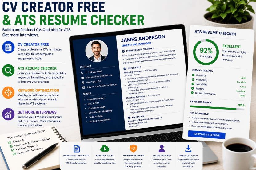CV Creator Free and ATS Resume Checker: Create a Resume That Passes Screening and Impresses Recruiters